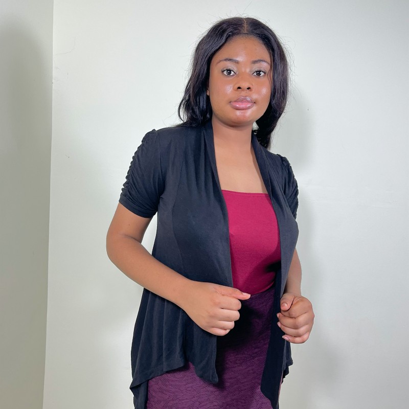 Casual Open Front Short Sleeve Cardigan