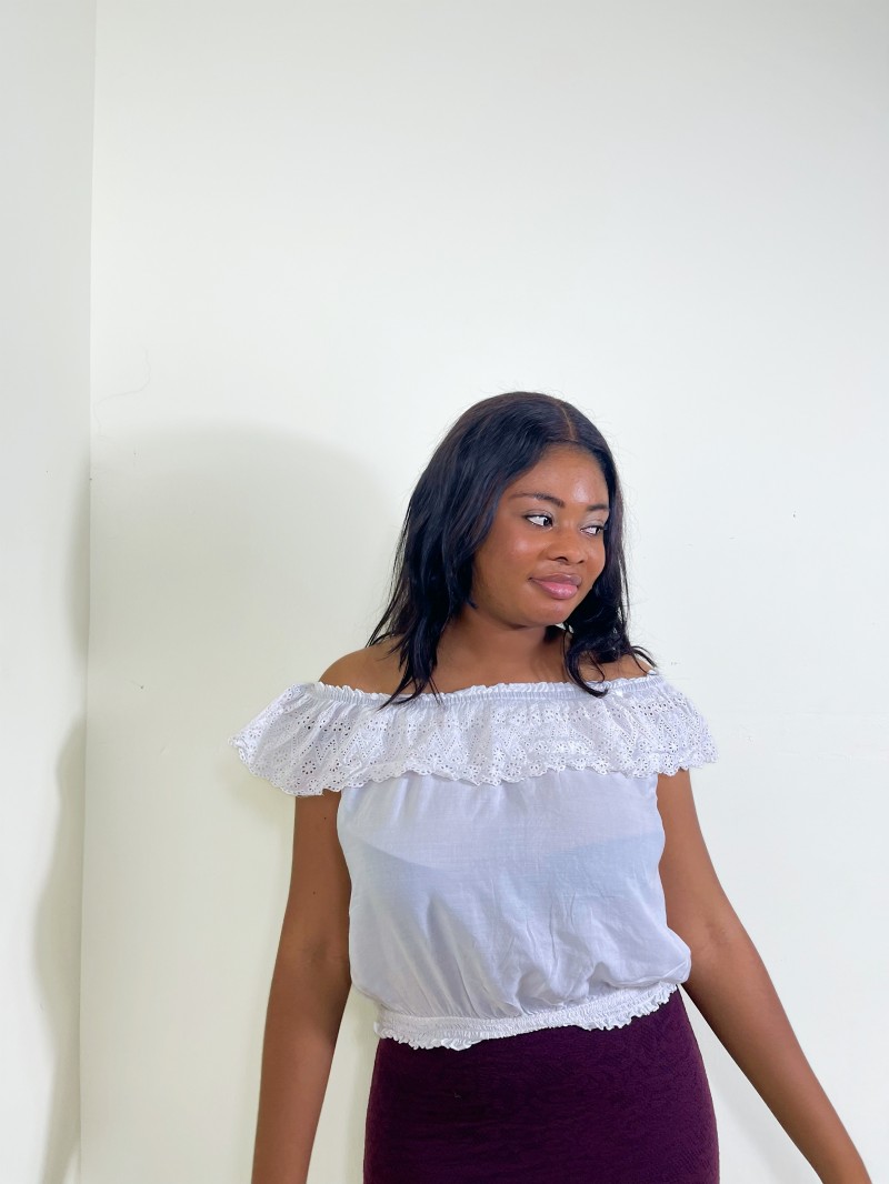 White off shoulder top
