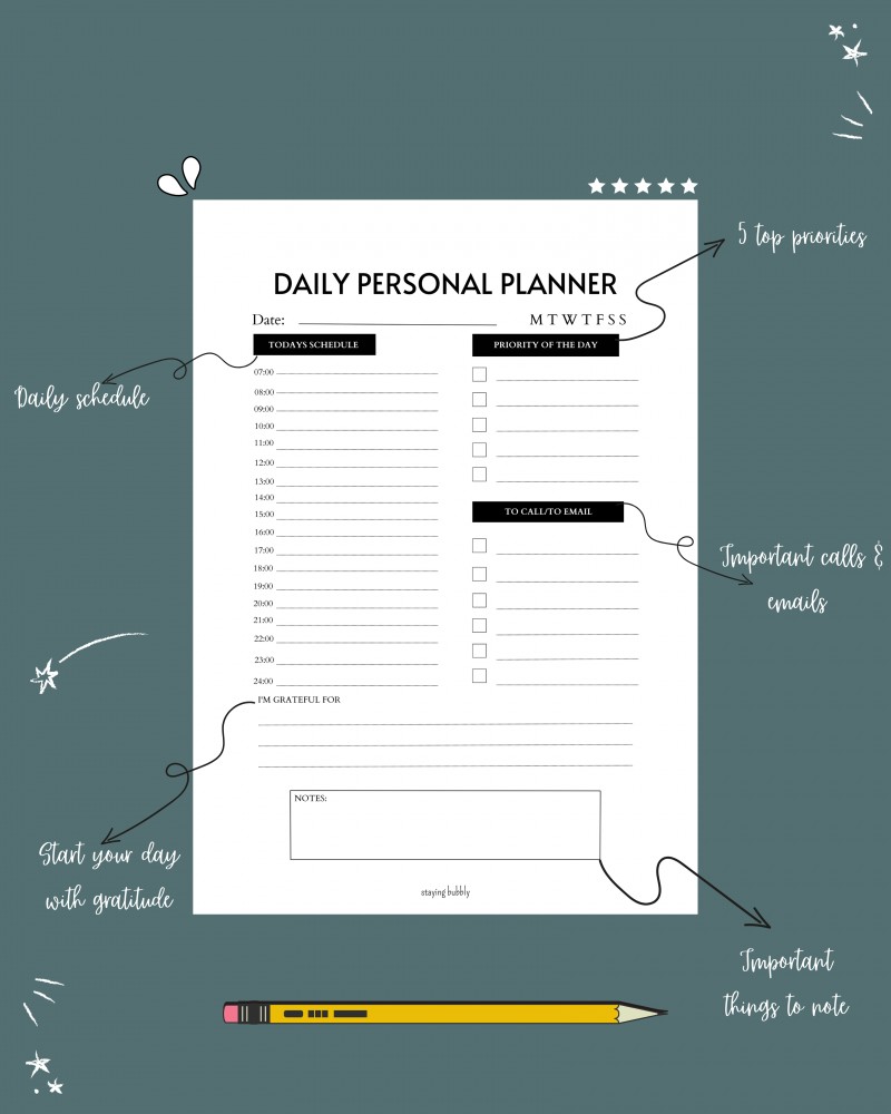 Daily Personal Planner.