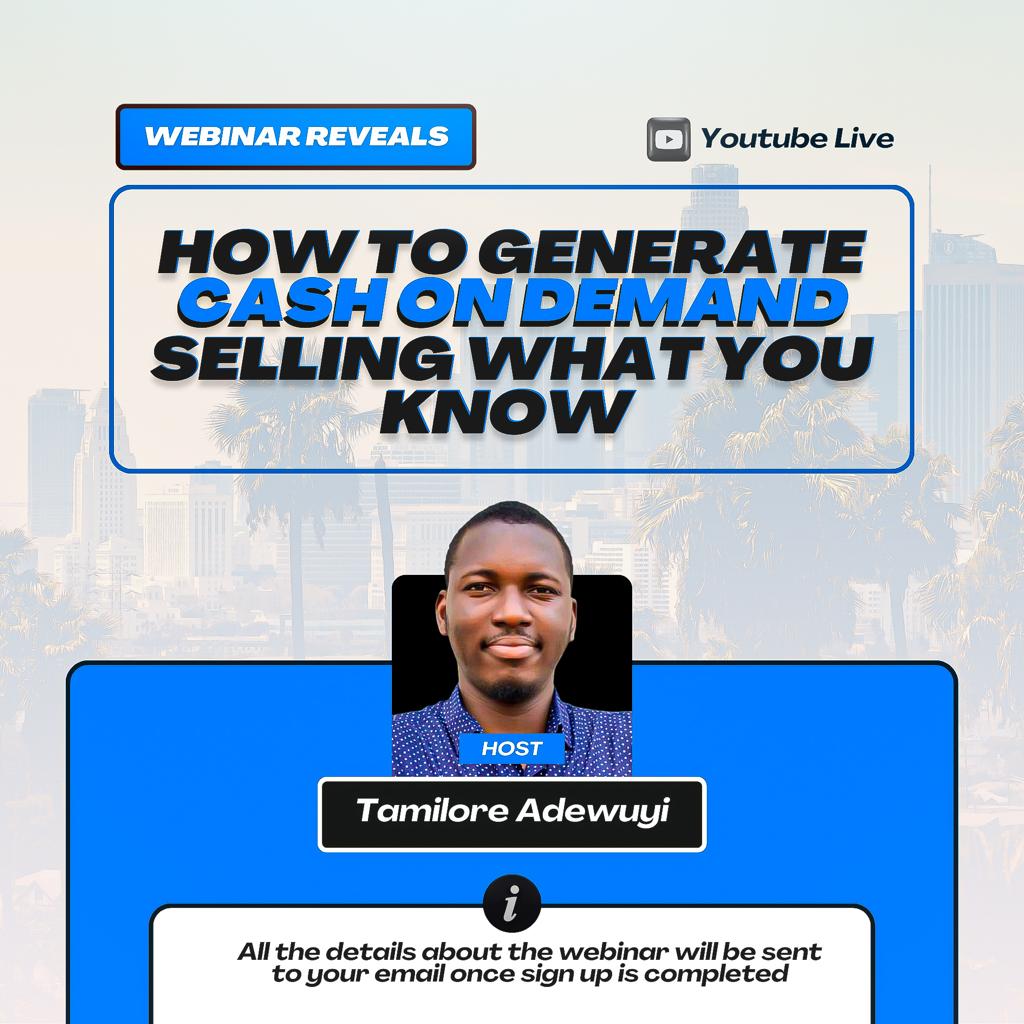 CASH ON DEMAND SELLING INFORMATION PRODUCTS WEBINAR