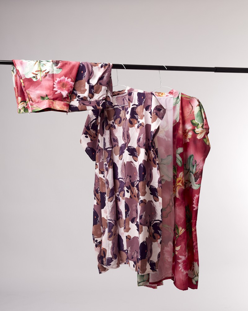 Two piece kimono & shorts.
