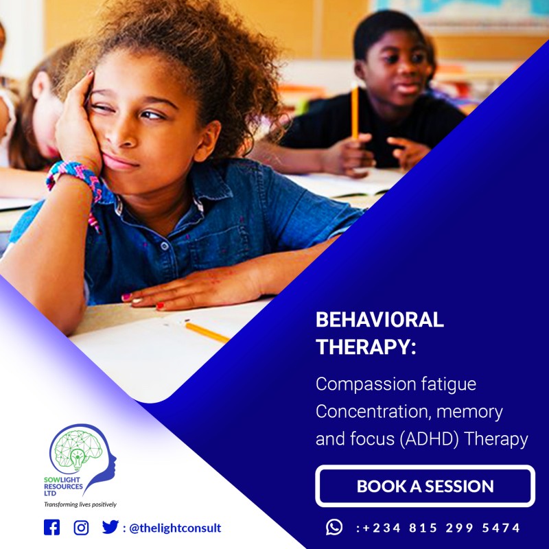 Compassion  fatigue  Concentration, memory  and  focus  (ADHD)Therapy