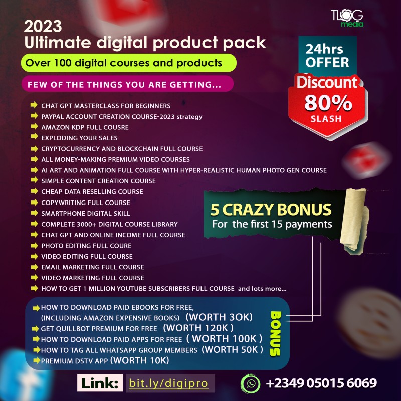 Buy The Ultimate Digital Product Pack By Tlog Digital Store On Selar