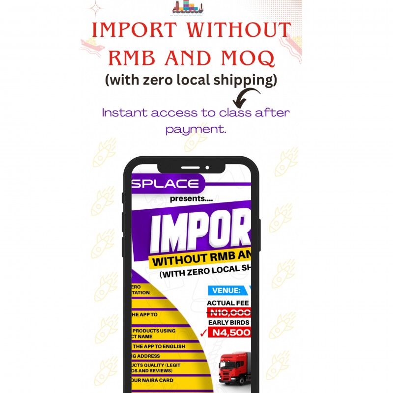 IMPORT WITHOUT RMB AND MOQ