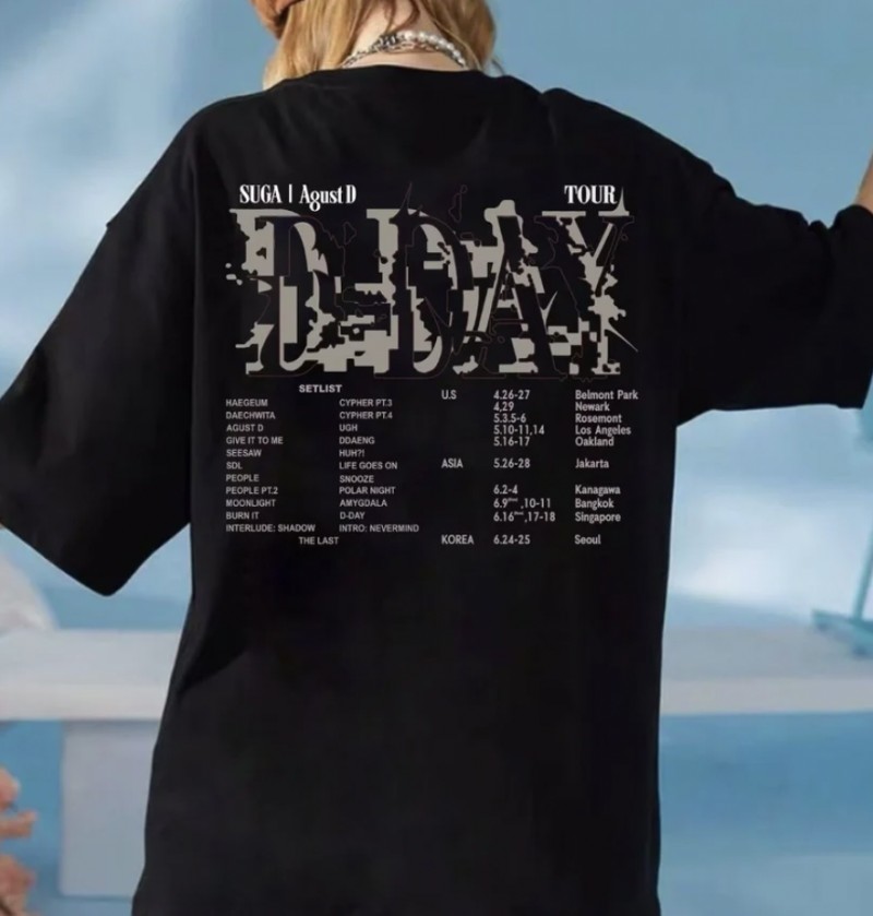 BTS SUGA Agust D D-Day Album Tour Tshirt - Tsuvishop Kpop Nigeria