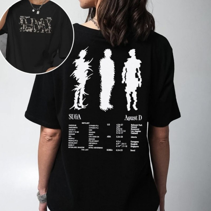 BTS SUGA Agust D D-Day Album Tour Tshirt - Tsuvishop Kpop Nigeria