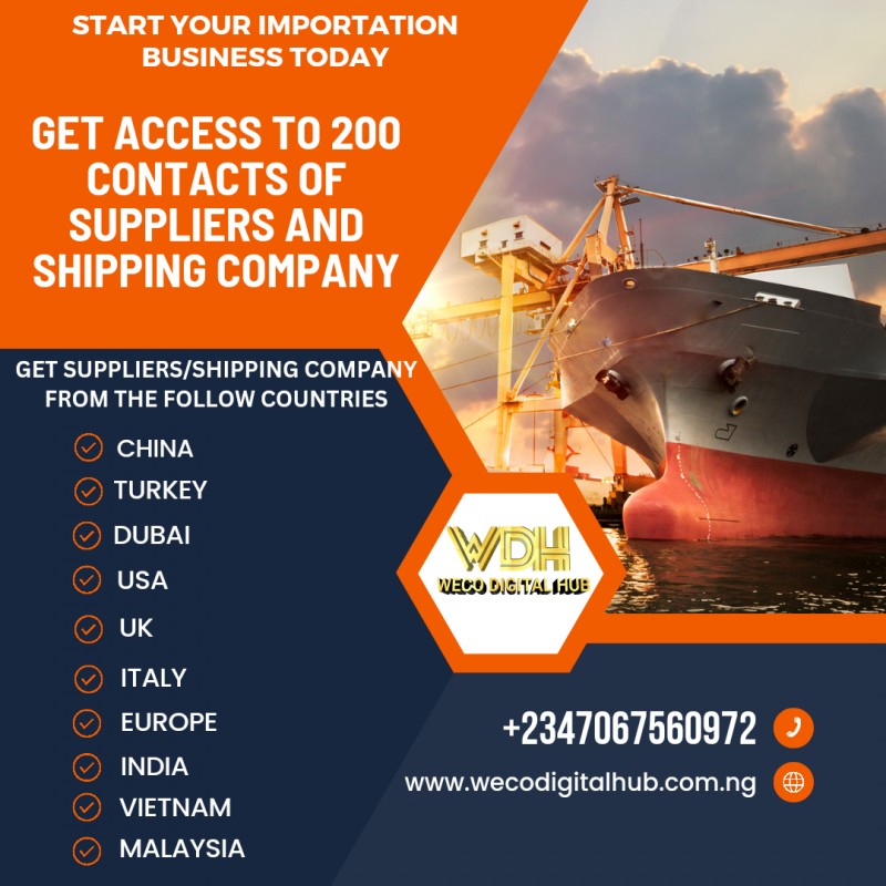 GET ACCESS TO RELIABLE SUPPLIERS AND SHIPPING AGENT