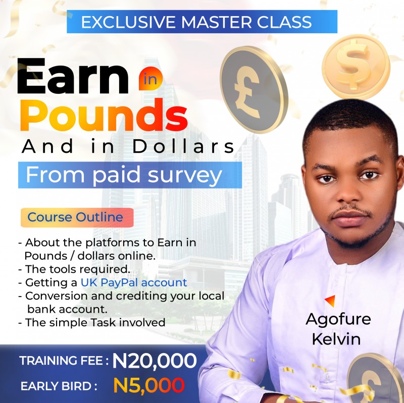 EARN IN POUNDS/DOLLARS FROM ONLINE SURVEYS