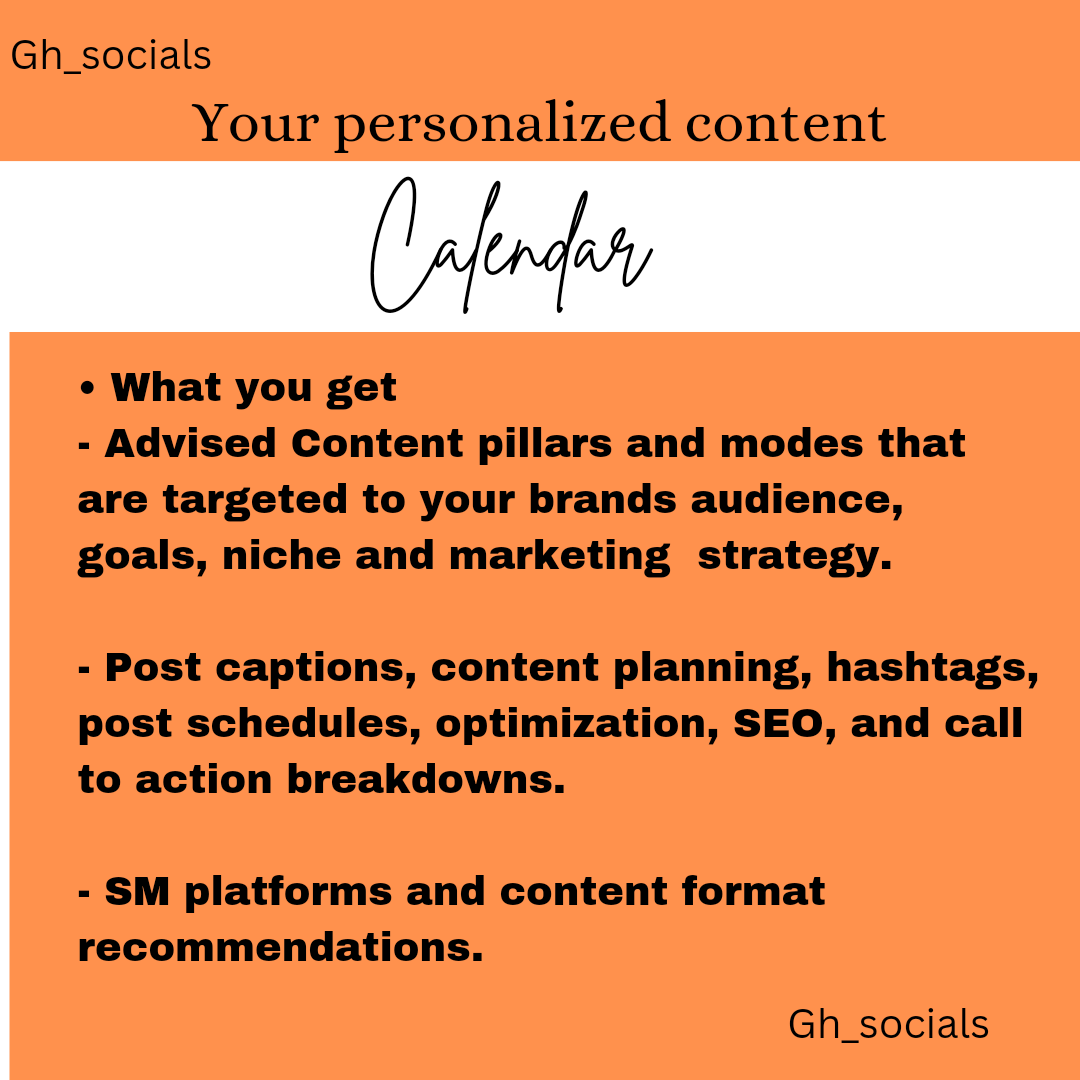 Your personalized Content Calendar