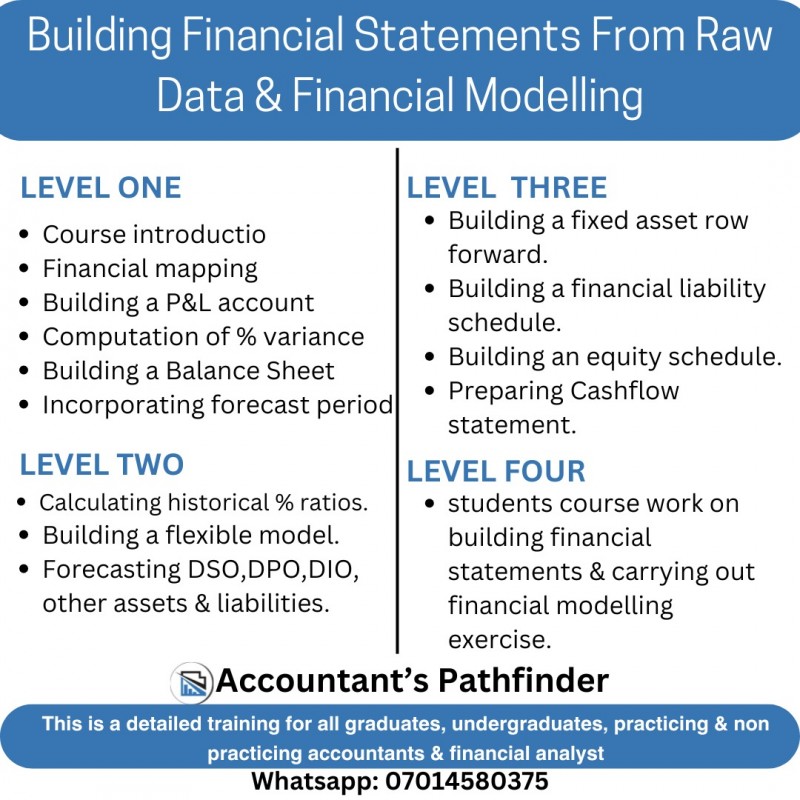 Building Financial Statement From Raw Data & Financial Modelling
