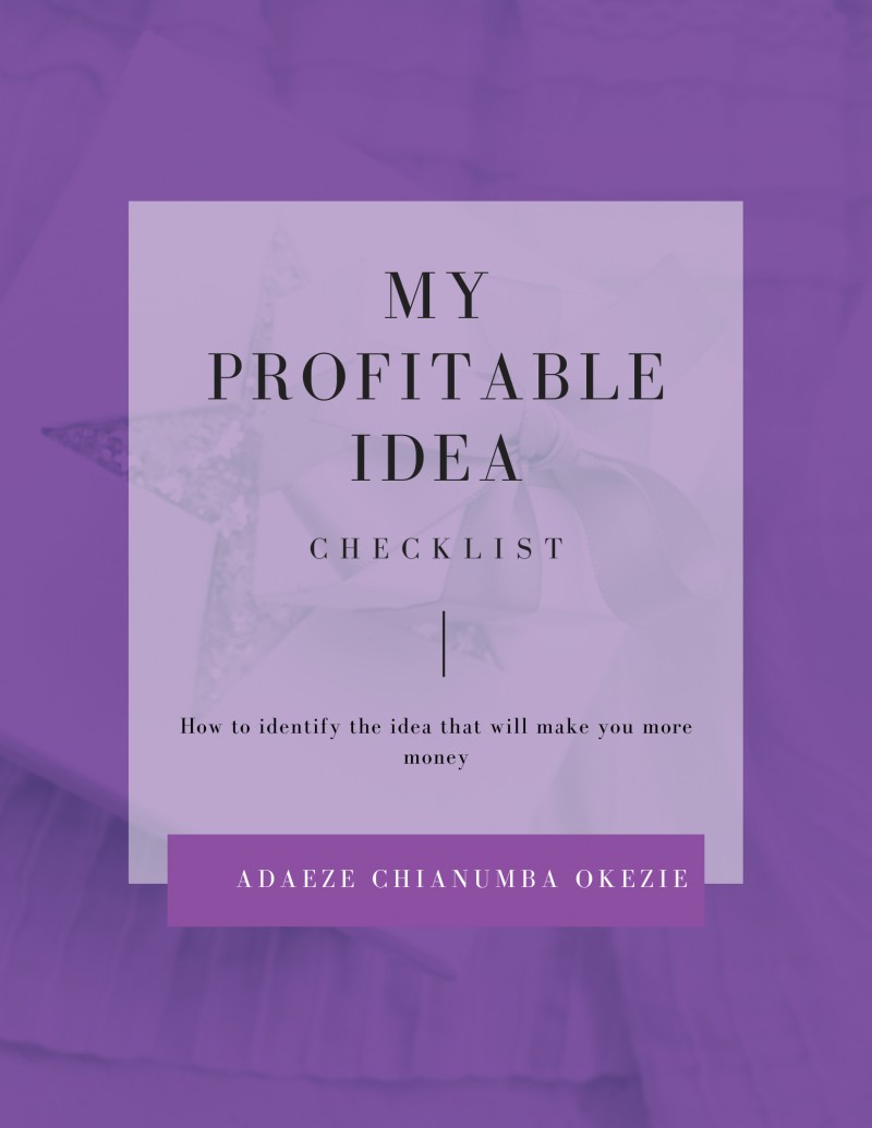 My Profitable Idea Checklist