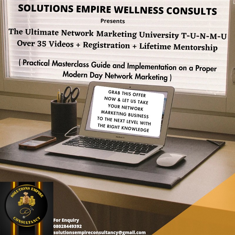 The Ultimate Network Marketing University.  (T-U-N-M-U) Reloaded.  (Video Course + Lifetime Registration and Mentorship)