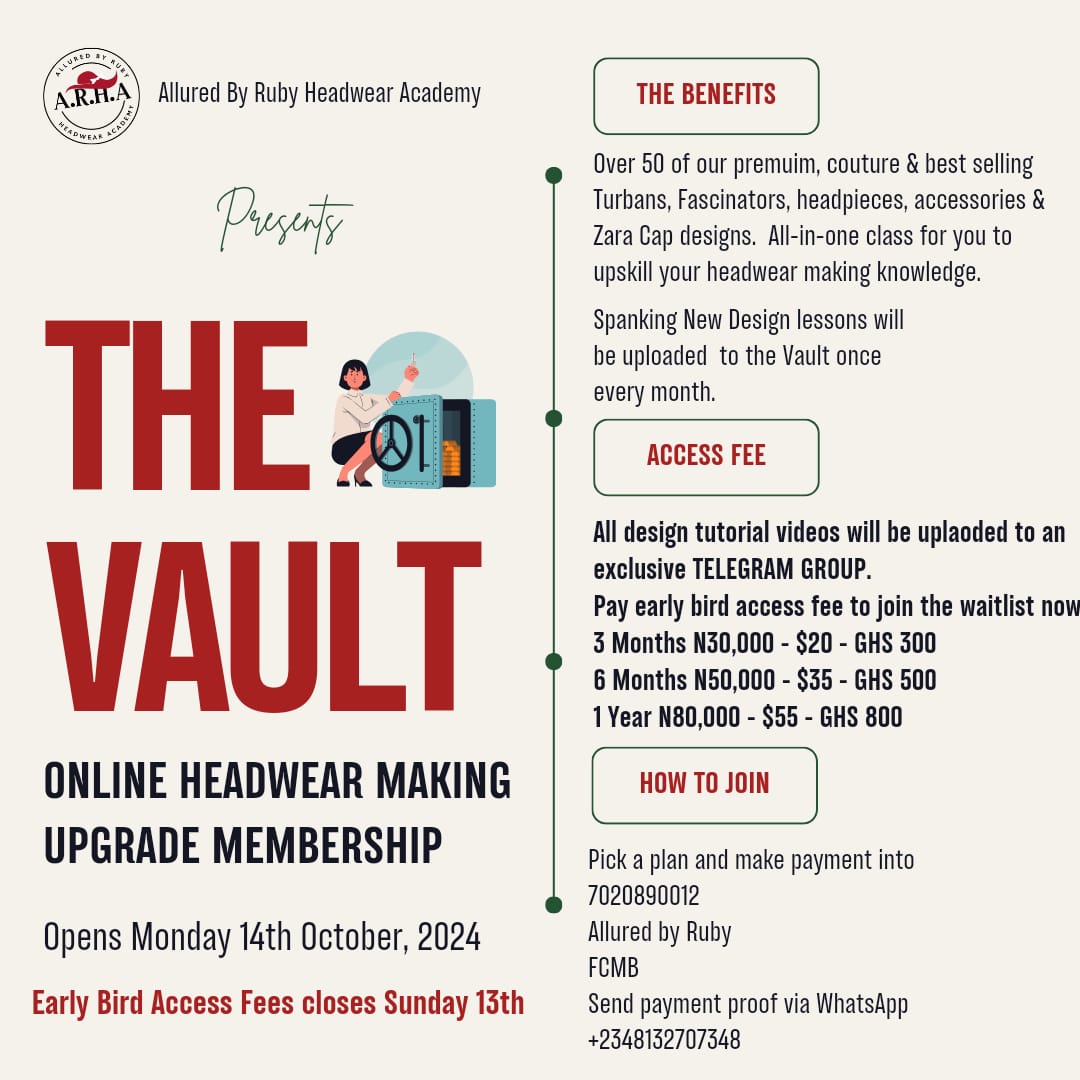 THE HEADWEAR VAULT UPGRADE MEMBERSHIP COURSE - 12 MONTHS SUBSCRIPTION