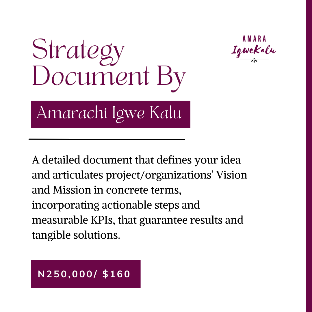 Strategy Document By Amarachi Igwe Kalu