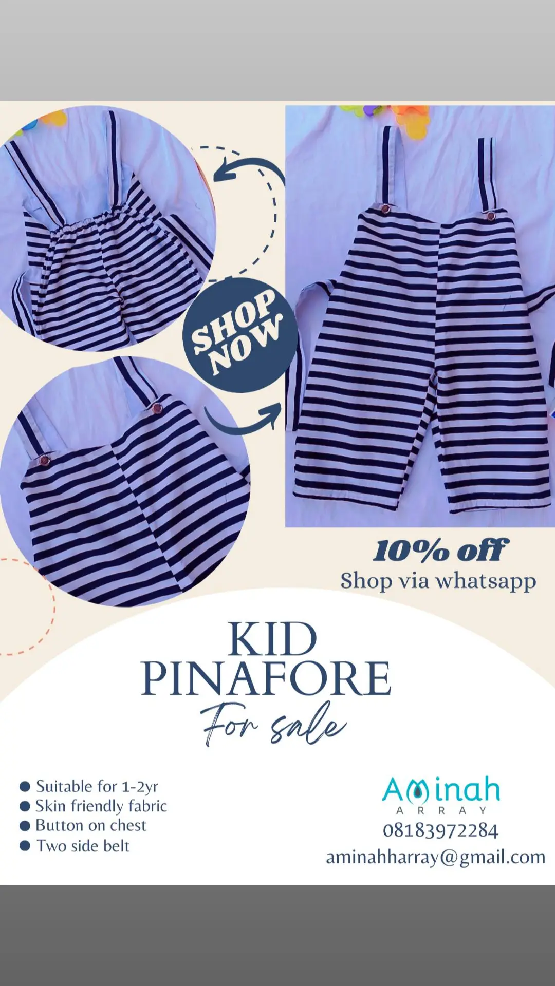 Kid pinafore (0-2yr)