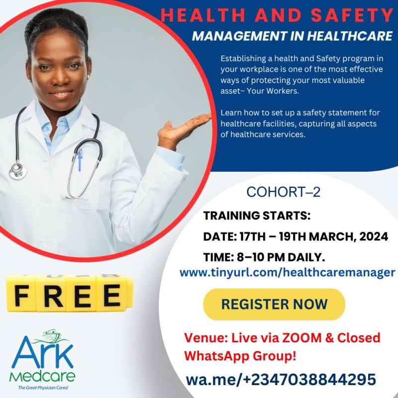 HEALTH AND SAFETY MANAGEMENT IN HEALTHCARE TRAINING AND CERTIFICATE INFORMATION