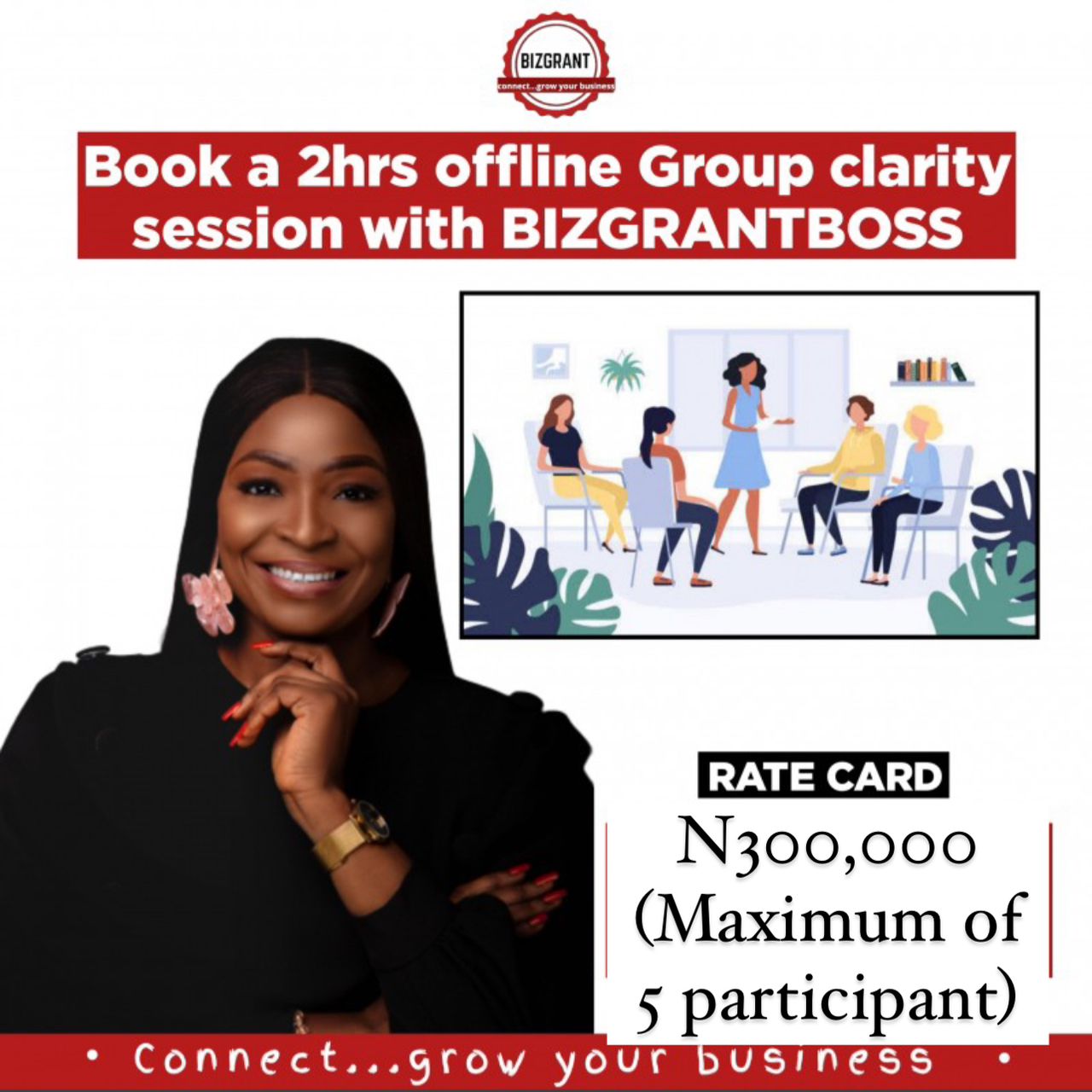 PICK BIZGRANTBOSS BRAIN FOR a group of 5 participants for 2 HOURS OFFLINE