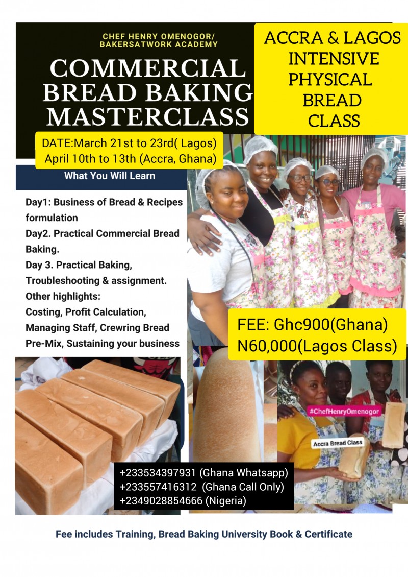 ACCRA & LAGOS APRIL BREAD BAKING CLASS