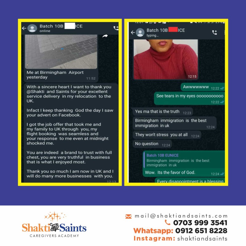 SHAKTI CAREGIVERS TRAINING, CERTIFICATE AND RECOMMENDATION LETTER ONLY