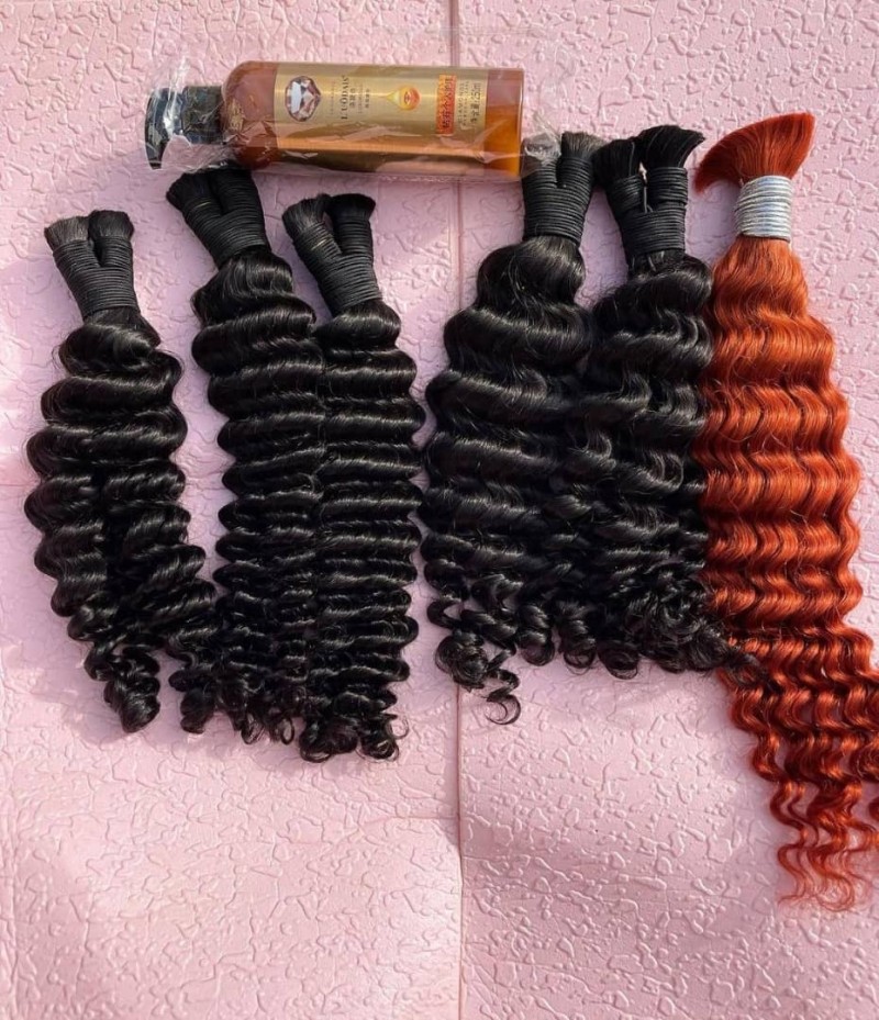 Human hair deep curls for boho braids (100g)