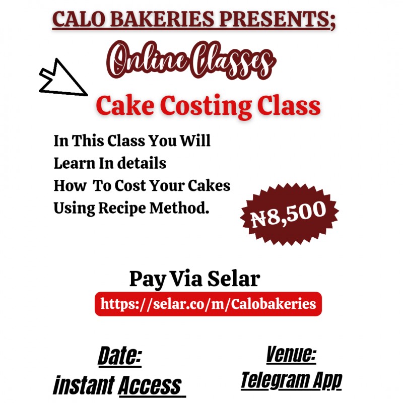 CAKE COSTING CLASS