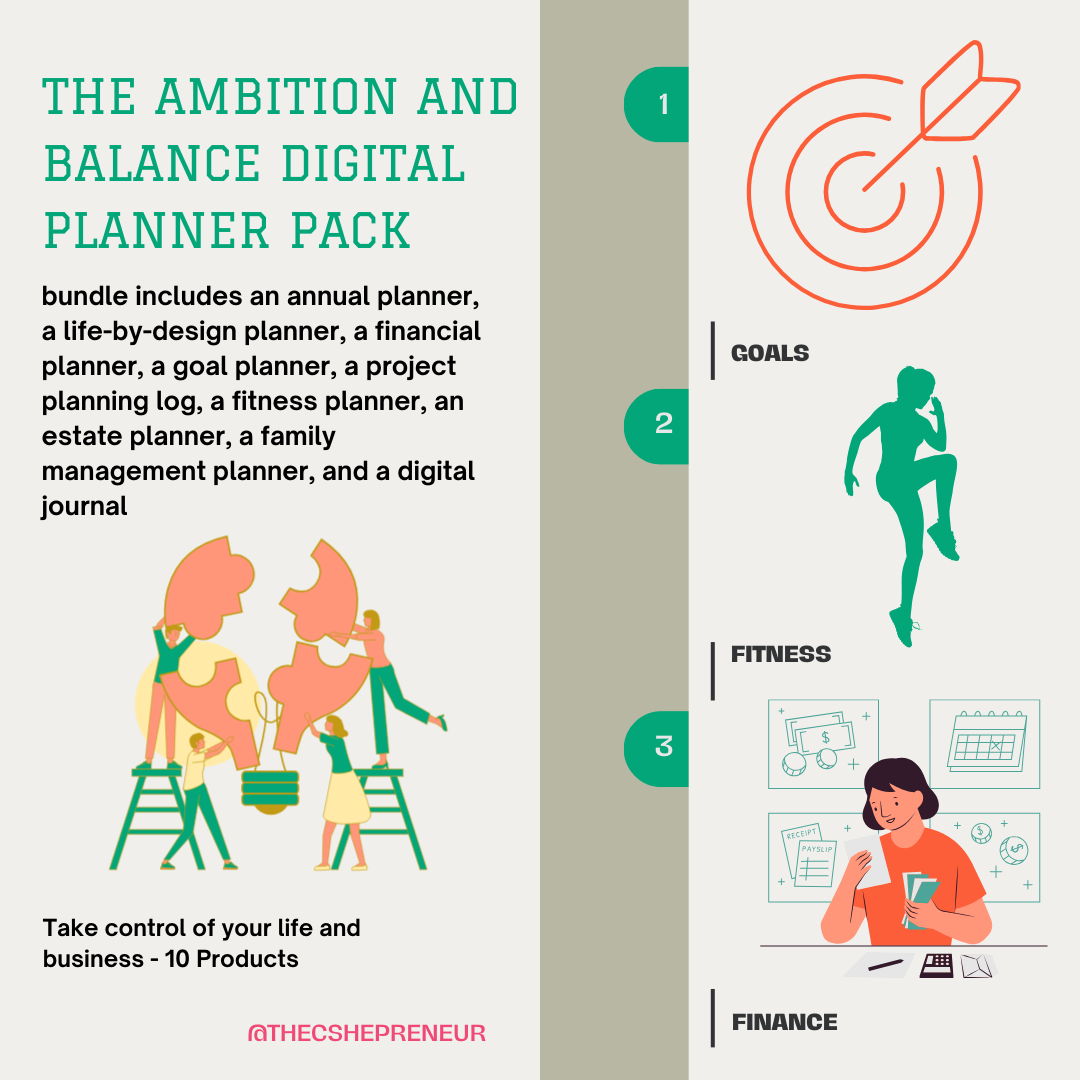 THE AMBITION AND BALANCE DIGITAL PLANNER PACK