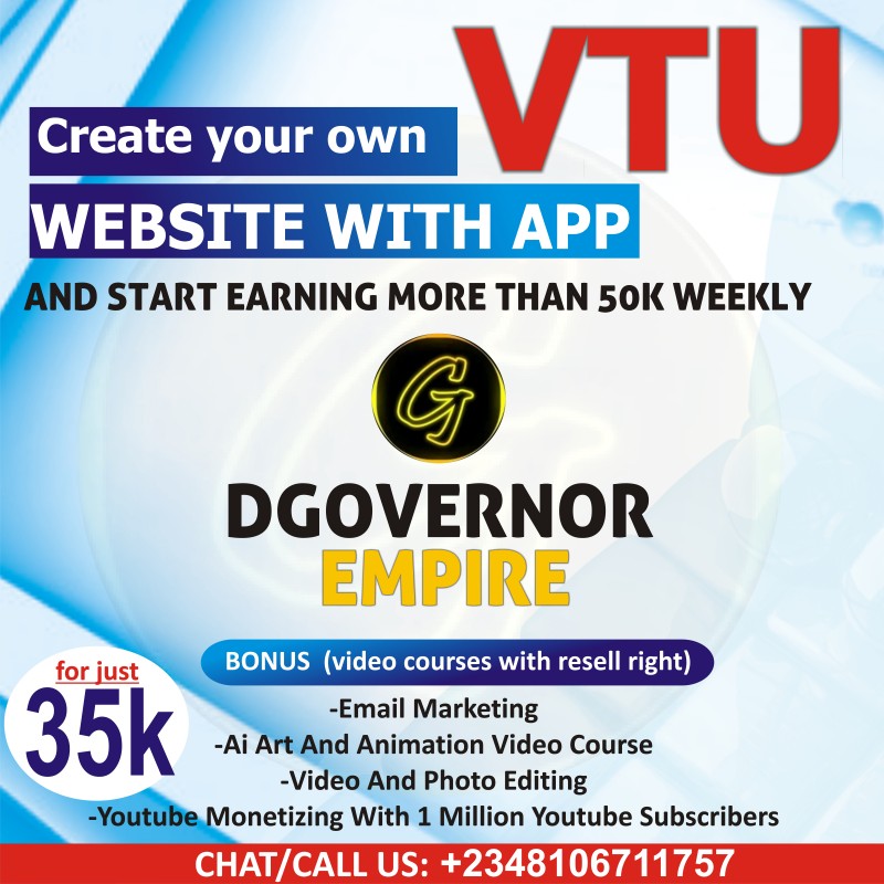GET A VTU WEBSITE WITH APP