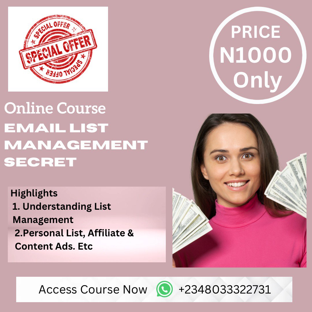 Buy EMAIL LIST MANAGEMENT SECRET By Hadiza Ibrahim On Selar