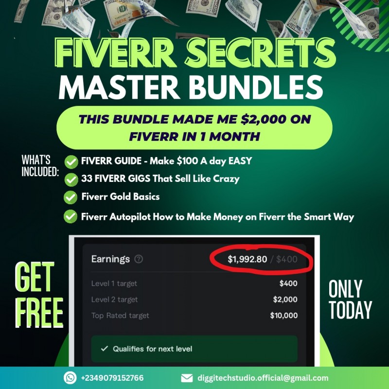 Get FIVERR SECRETS MASTER BUNDLE by DiggiTech Store on Selar