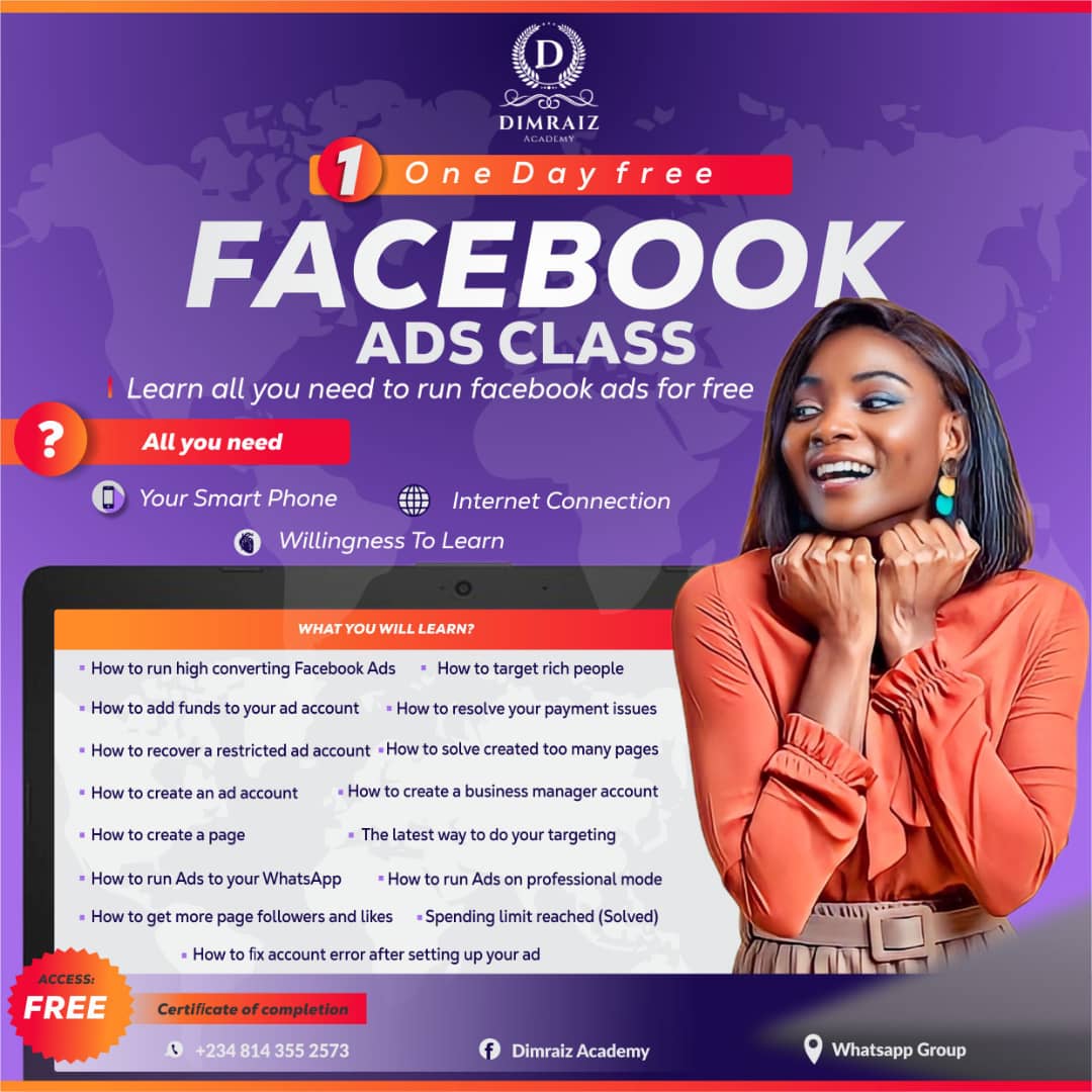 Get FREE CLASS ON FACEBOOK ADS (2ND EDITION) by Dimraiz on Selar