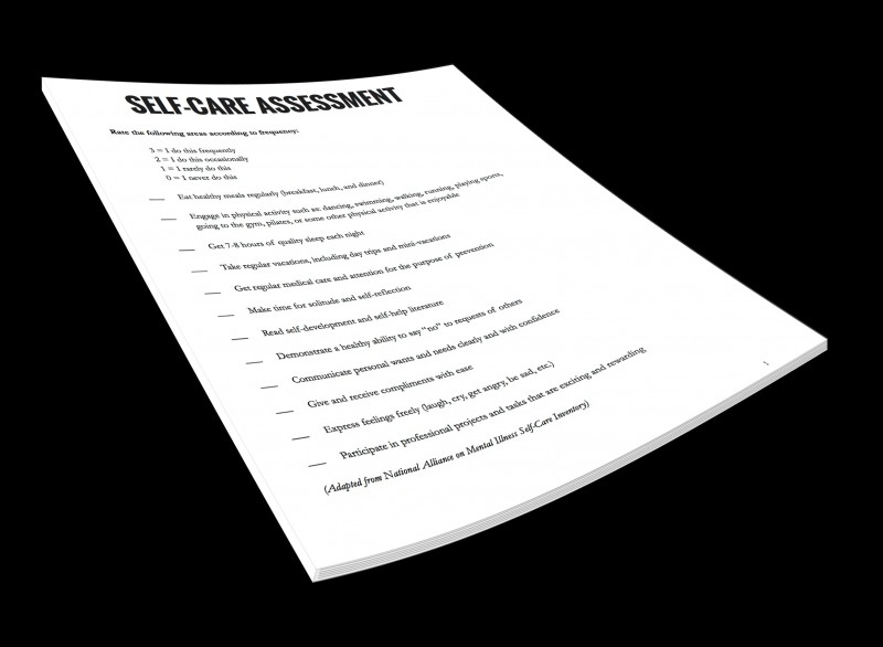 Self-Care Assessment Work Sheet