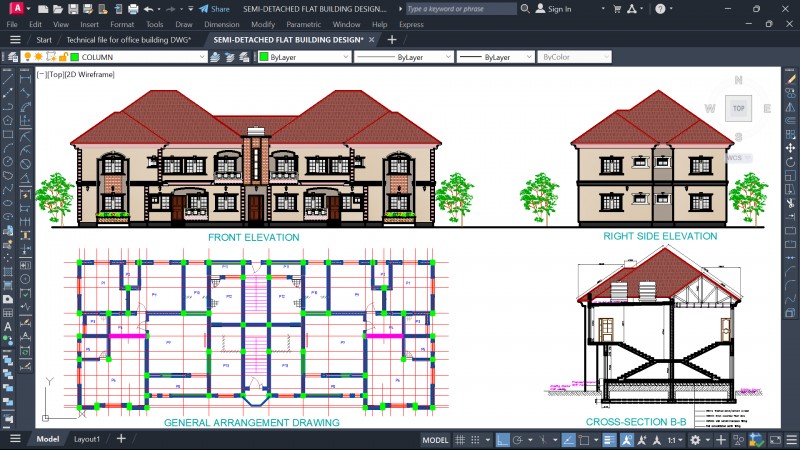 SEMI-DETACHED FLAT BUILDING DESIGN