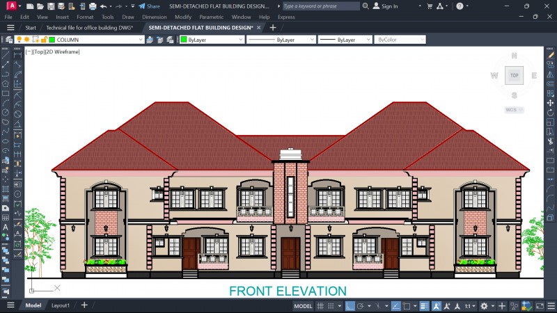 SEMI-DETACHED FLAT BUILDING DESIGN
