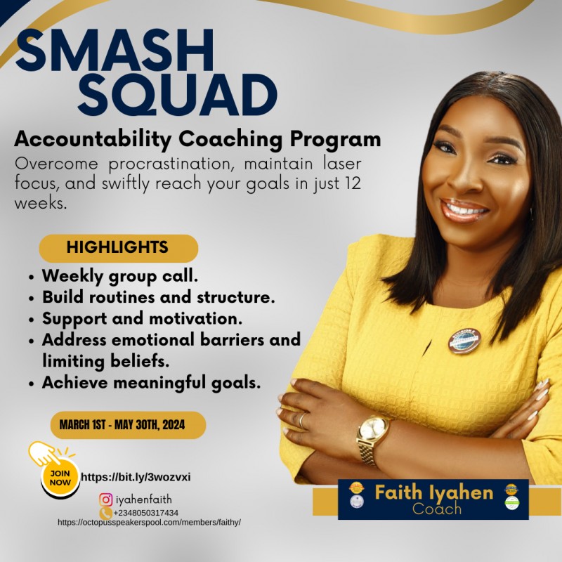 Buy Accountability Coaching by Faith Iyahen on Selar