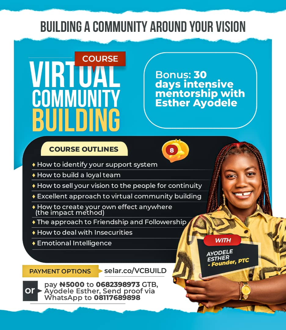 Buy VIRTUAL COMMUNITY BUILDING course by Ayodele Esther on Selar.co