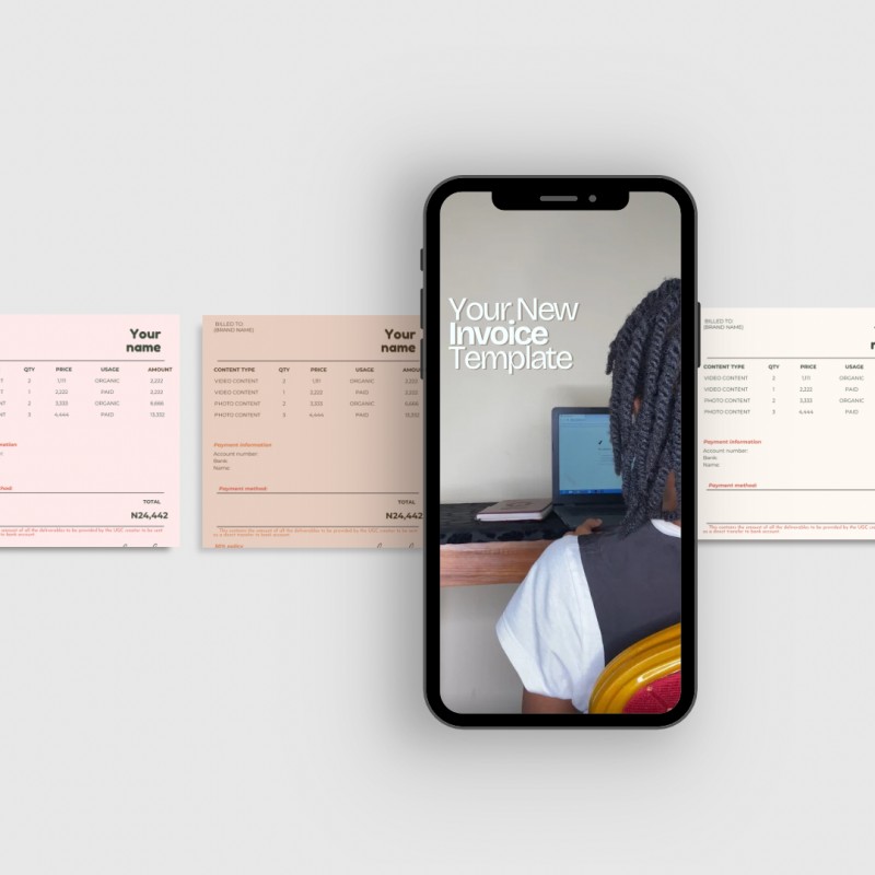 Get UGC invoice template by Franchesca Anthony on Selar