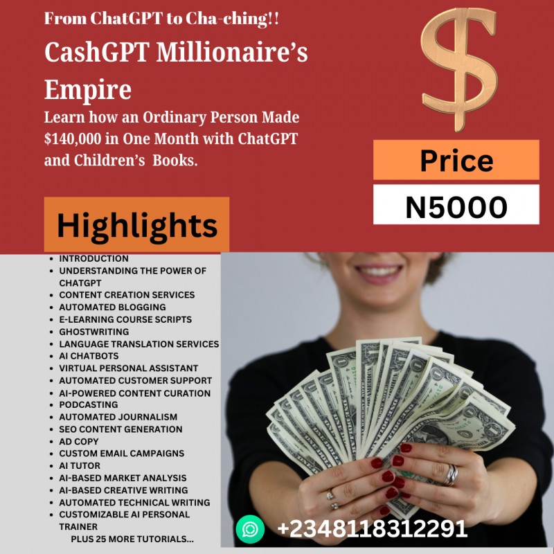 From ChatGPT to Cha-ching! Unveiling CashGPT Millionaire Empire