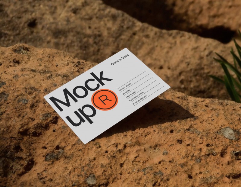 Business Card on Hill Mockup