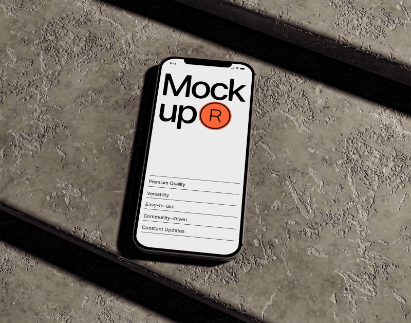 Phone Mockup on Concrete