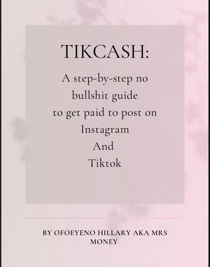 TIKCASH:GET PAID TO POST ON TIKTOK AND INSTAGRAM