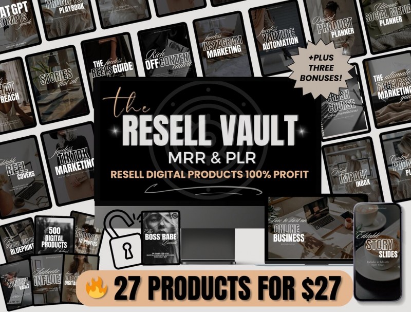 Faceless Digital Marketing Vault Bundle (Done For You Digital Products + 13,000 Ready To Use Video Reels + Done For You Instagram Hooks & Captions)