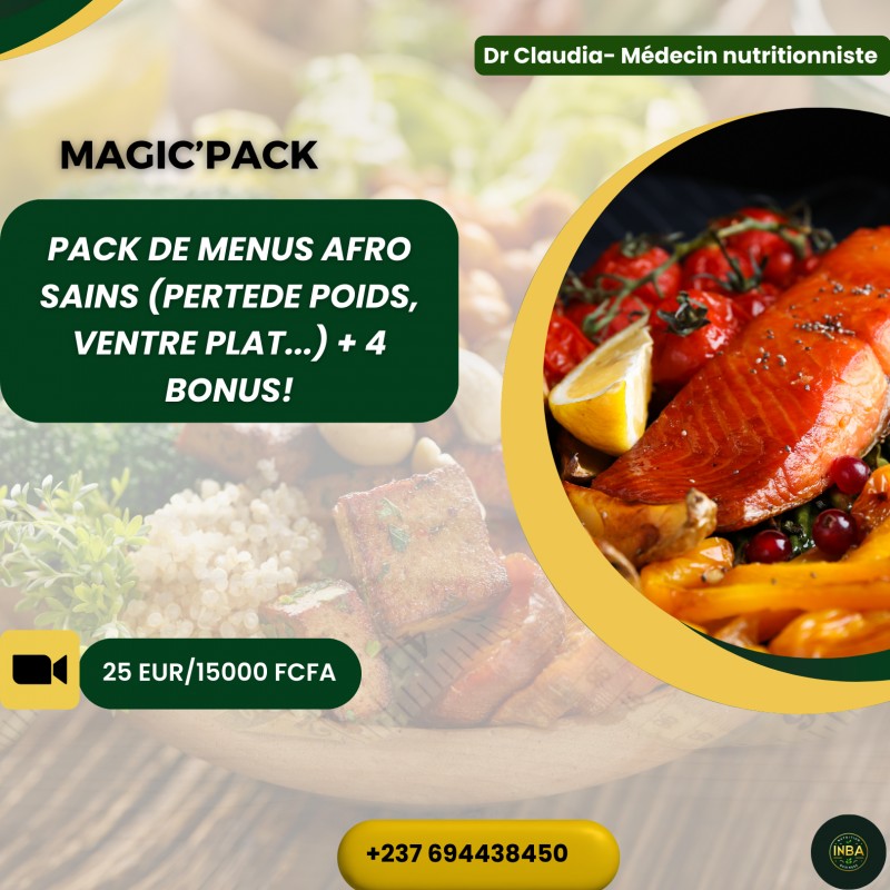 PACK DE MENUS AFRO: COTE D'IVOIRE, CAMEROUN, BENIN, GABON, RDC, SENEGAL