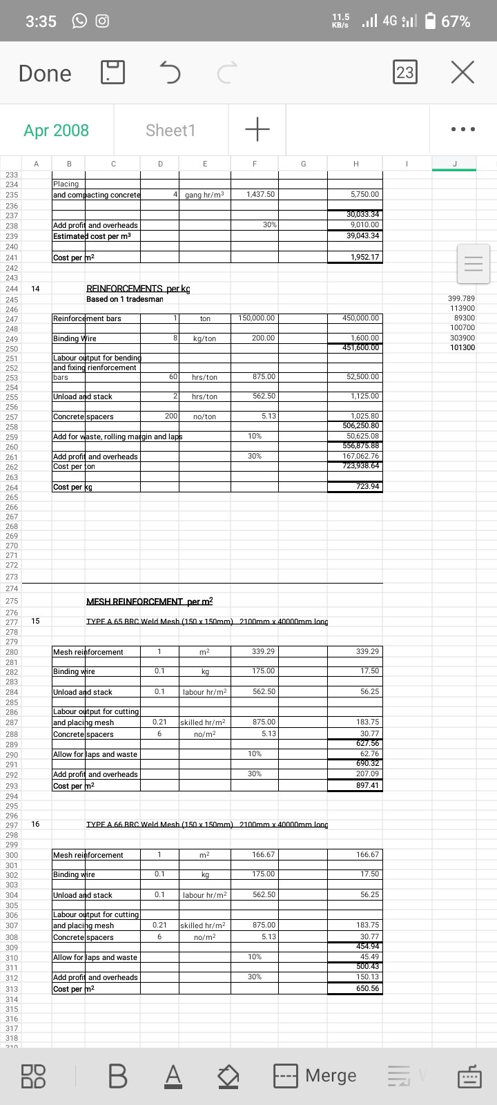 Unit rate build up rate