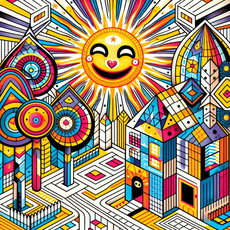 Creative Patterns: Shapes and Fun Scenes Coloring eBook for Kids