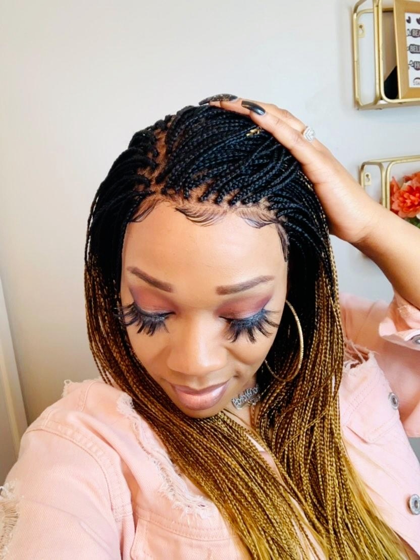 Candy frontal micro braids wig