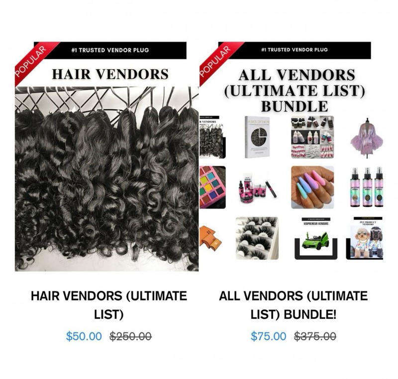 Vendors list and ebook