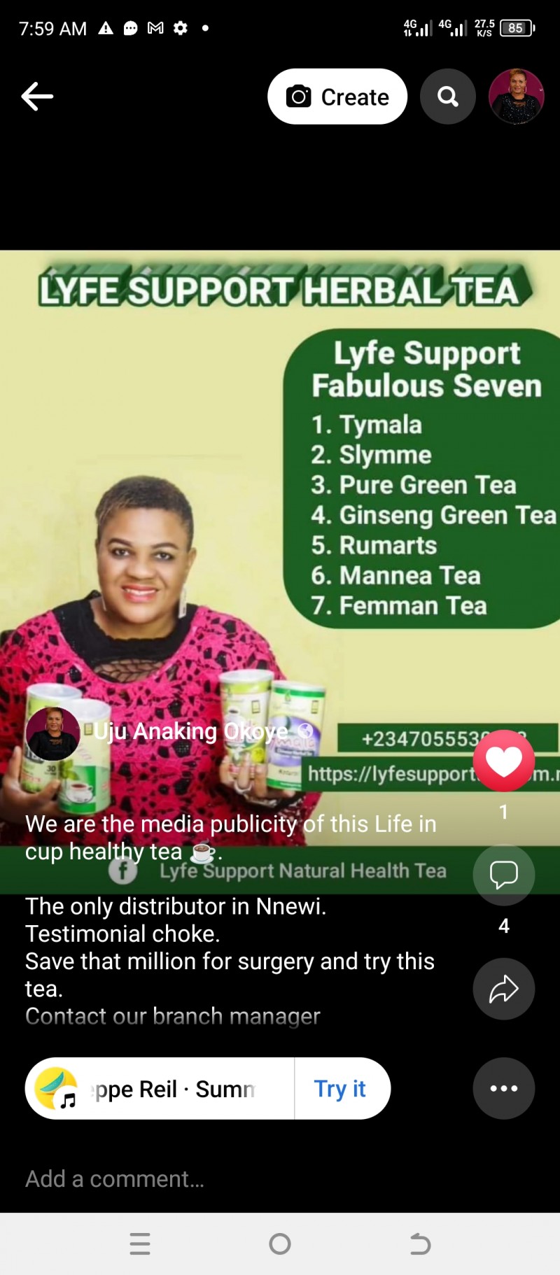 Lyfe support Tea