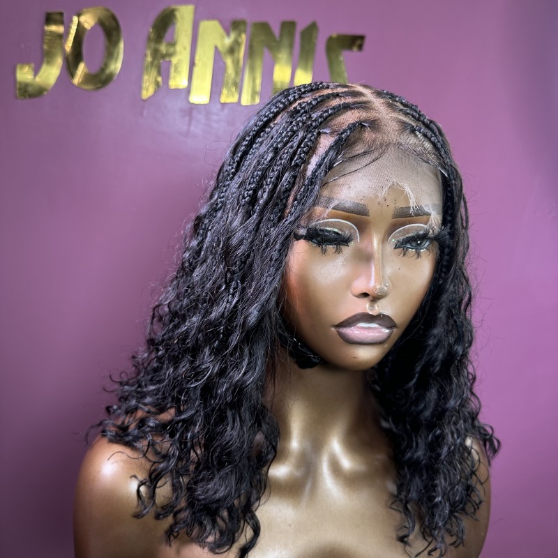 Buy Andre Deluxe (14 inches human hair boho goddess braids Hd full lace wig) ready to ship by Jo
