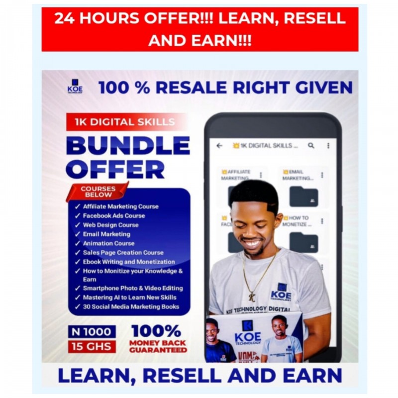 Buy 1K DIGITAL SKILLS BUNDLE OFFER by Joseph Ifeanyi on Selar