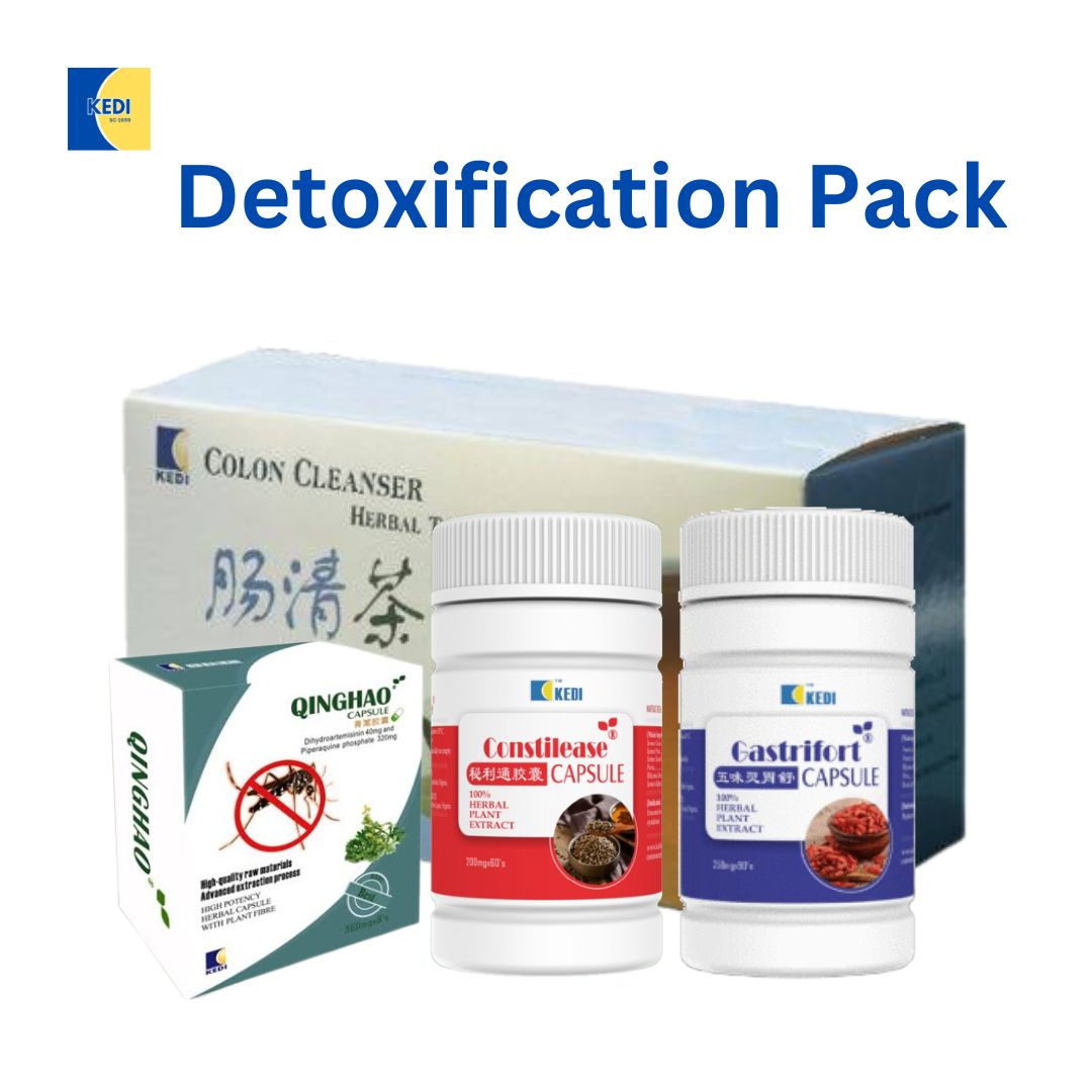 Detoxification Pack - Gastrifort Capsule, Qinghao Capsule (2), Constilease Capsule, & Colon Tea.